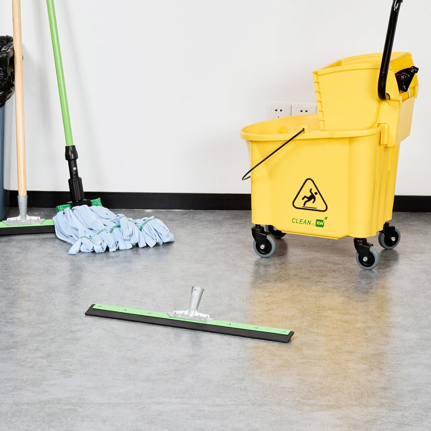 Restaurantware-SQUEEGEE ONLY: Clean Tek Professional 29.92 Inch Floor Squeegee, 1 Broom With Double Rubber Blade - Handle Sold Separately, Heavy-Duty, Steel Wiper For Concrete Floor