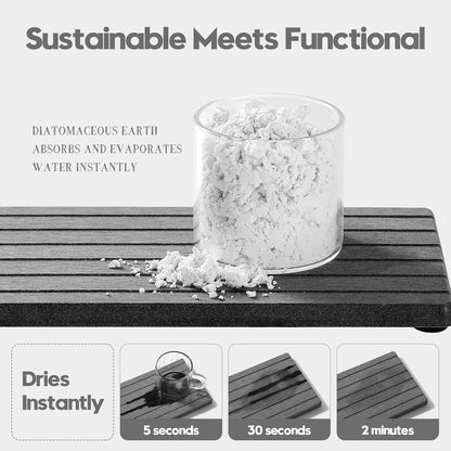 2PCS Water Absorbing Stone Drying Tray Mat for Bathroom Sink & Kitchen Counter Faucet Organizer, Quick Dry Dish Rack Soap Dispenser Sponge Holder, Vanity Sink Caddy Bar Coaster, Ivory White 8“x 4”
