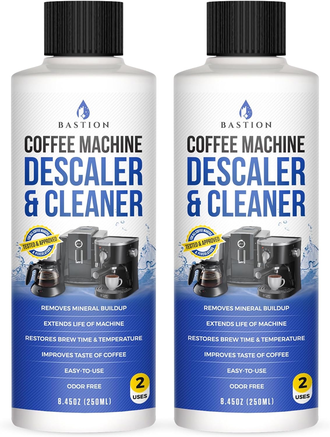 Descaling Powder Solution (6-Uses) Coffee Machine Descaler Cleaner | Compatible with Breville Keurig Nespresso Delonghi Ninja | To Descale Automatic Coffee Pots & Makers & Espresso Machines