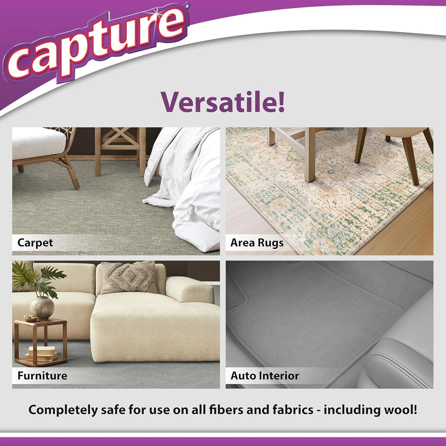 Capture Carpet Total Care Kit 250 - Carpet Deodorizer & Freshener Powder - Spot & Stain Remover - Pet Odor Eliminator - Fresh Natural Scent - Dry Rug Powder Cleaner w/Pre-Mist Spray
