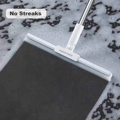 JOYBOS Rubber Floor Squeegee for Smooth Surface Concrete Floor, Tile Floor, Heavy Duty Garage Shower Floor Squeegee Broom for Removing Water, Commercial Scrubber Mop with Adjustable Long Handle (XL)