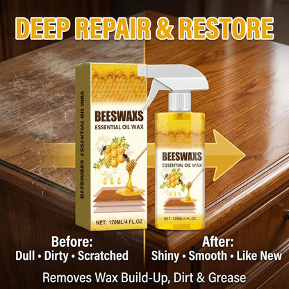 Natural Beeswax Repairing and Care Spray, 2026 Upgraded Beeswax Wood Polish, for Living Rooms, Kitchens, Wood Furniture Floors, Natural Micro-Molecular Spray (1Pcs)