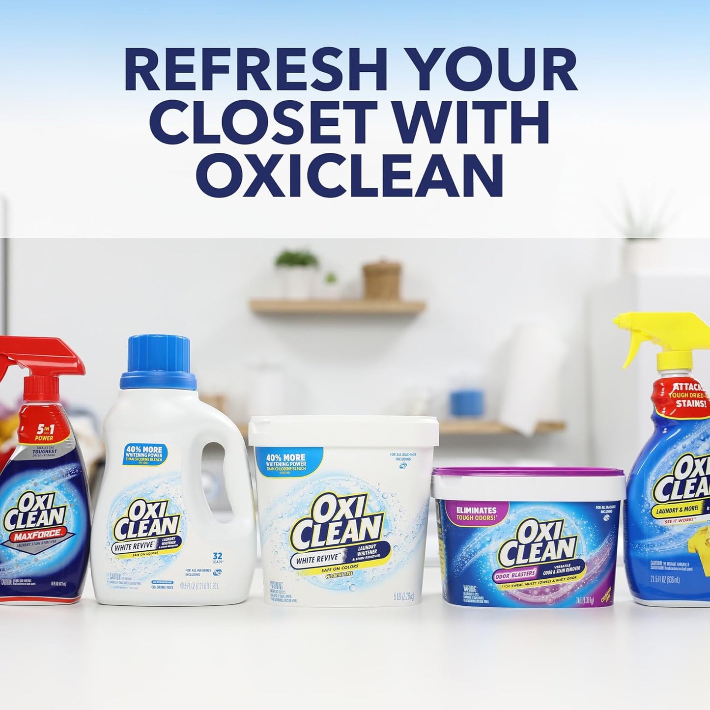 OxiClean White Revive Laundry Whitener and Stain Remover Powder, Alternative to Bleach for Laundry, 5 lb