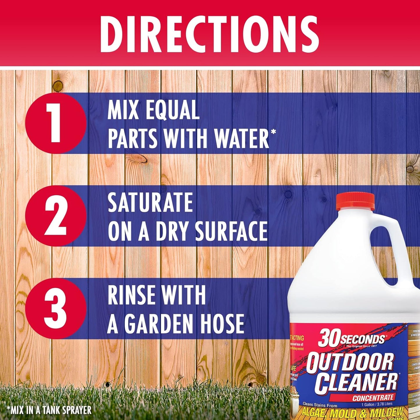 30 SECONDS Outdoor Cleaner Dirt,Mold & Mildew Cleaner & Stain Remover Concentrate | 1 Gallon
