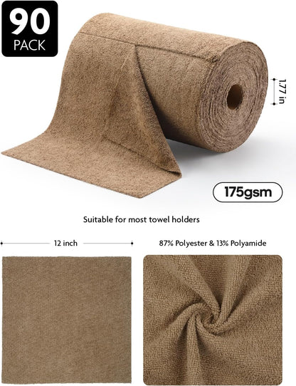 Fantasticlean Microfiber Cleaning Cloth Roll -40 Pack, Tear Away Microfiber Towels, 12" x 12", Reusable, Washable, Scratch Free, Ultra Absorbent Dishcloth for All-Around Cleaning Supplies (White)