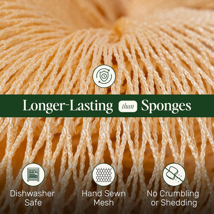 Dish Scrubber for Dishes – Breezi Layered Mesh Dish Cloth, 3-Pack, Non-Scratch, Multi-Purpose, Fast-Drying, Odor-Free, Scrubbies for Dishes. Kitchen Sponges, Sponges Kitchen, Dish Sponge Alternative