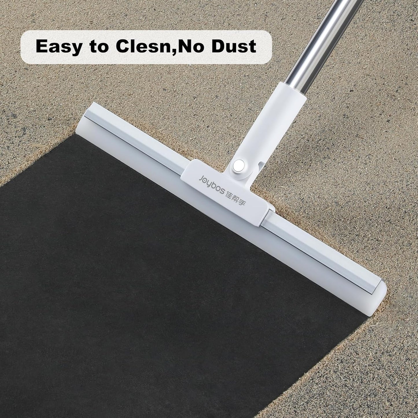 JOYBOS Rubber Floor Squeegee for Smooth Surface Concrete Floor, Tile Floor, Heavy Duty Garage Shower Floor Squeegee Broom for Removing Water, Commercial Scrubber Mop with Adjustable Long Handle (XL)