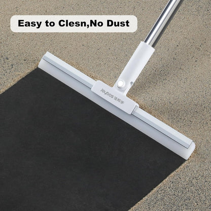 JOYBOS Rubber Floor Squeegee for Smooth Surface Concrete Floor, Tile Floor, Heavy Duty Garage Shower Floor Squeegee Broom for Removing Water, Commercial Scrubber Mop with Adjustable Long Handle (XL)