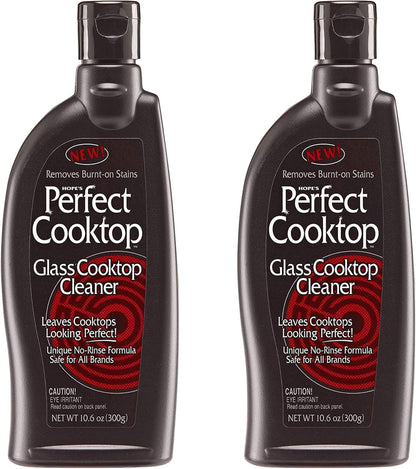 HOPE'S Perfect Cooktop Glass and Ceramic Cooktop and Stove Top Cleaner, Fast Acting and Removes Burnt on Stains from Glass Ceramic Smooth Top Ranges with its No Rinse Formula, 10.6 Oz, Pack of 1