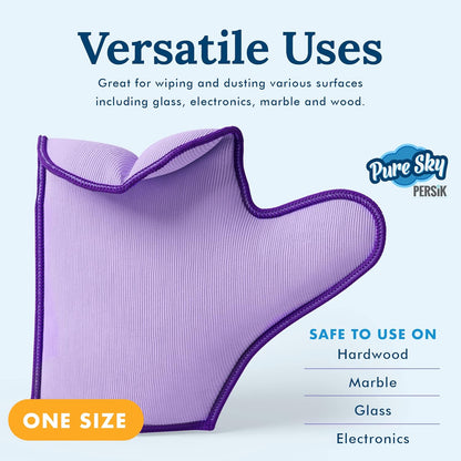 persik Pure-Sky Microfiber Glove Dusting Mitt - Ultra Microfiber Cleaning Cloth Glove - JUST ADD Water No Detergents Needed - Use for Cleaning Furniture, Home