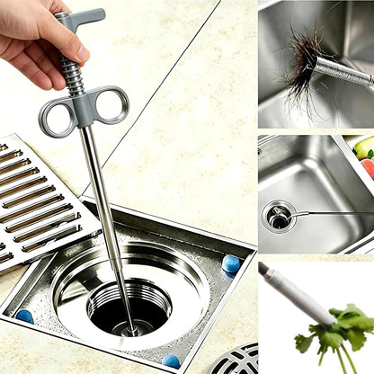 Drain Clog Remover Snake Tool for Hair and Debris, Unclog Toilet, Sink, Shower, Bathtub, Sewer