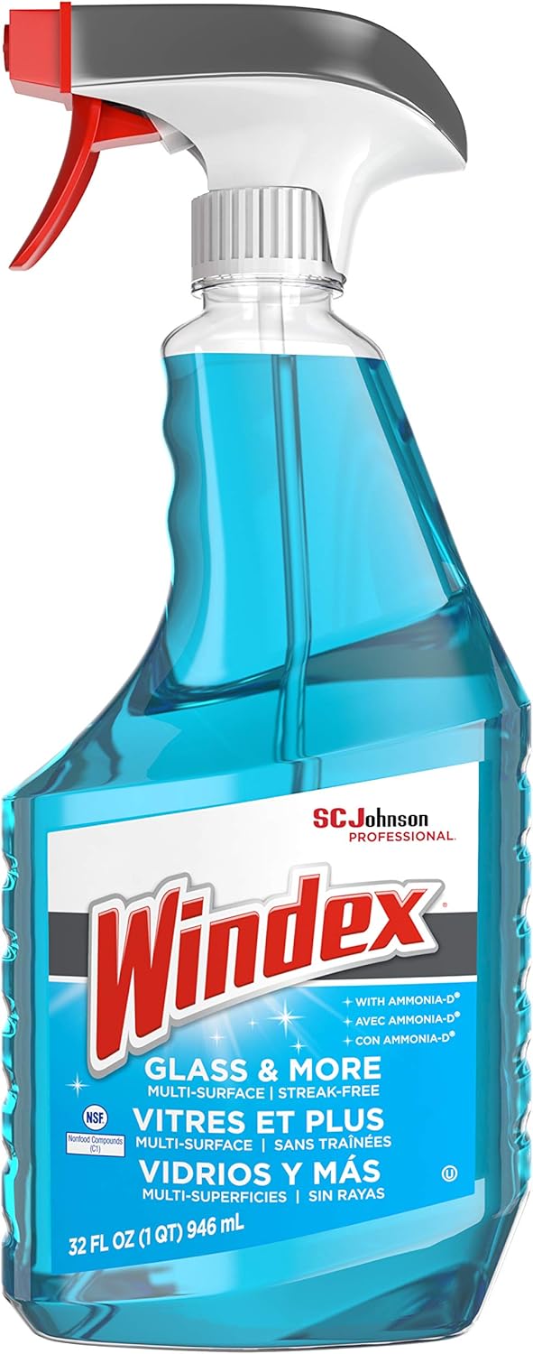 SC Johnson Professional Windex Glass and More Multi-Surface Cleaner, Windex Glass Cleaner Refill, Multi Surface Cleaner, 128 fl. oz. Bottles, 4 Count, for Professional Use Only