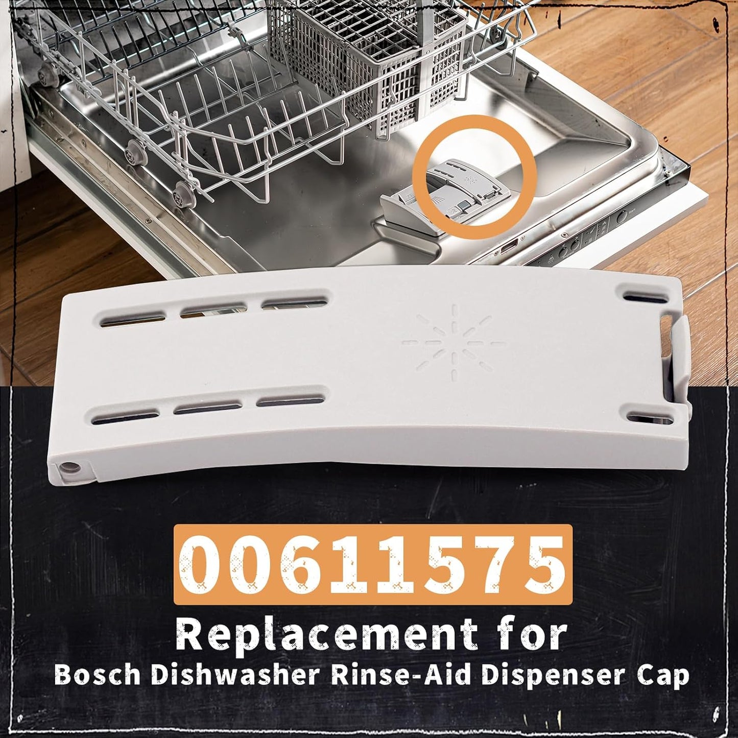 00611575 Dishwasher Rinse-Aid Dispenser Cap Replacement for Bosch Dishwasher Parts