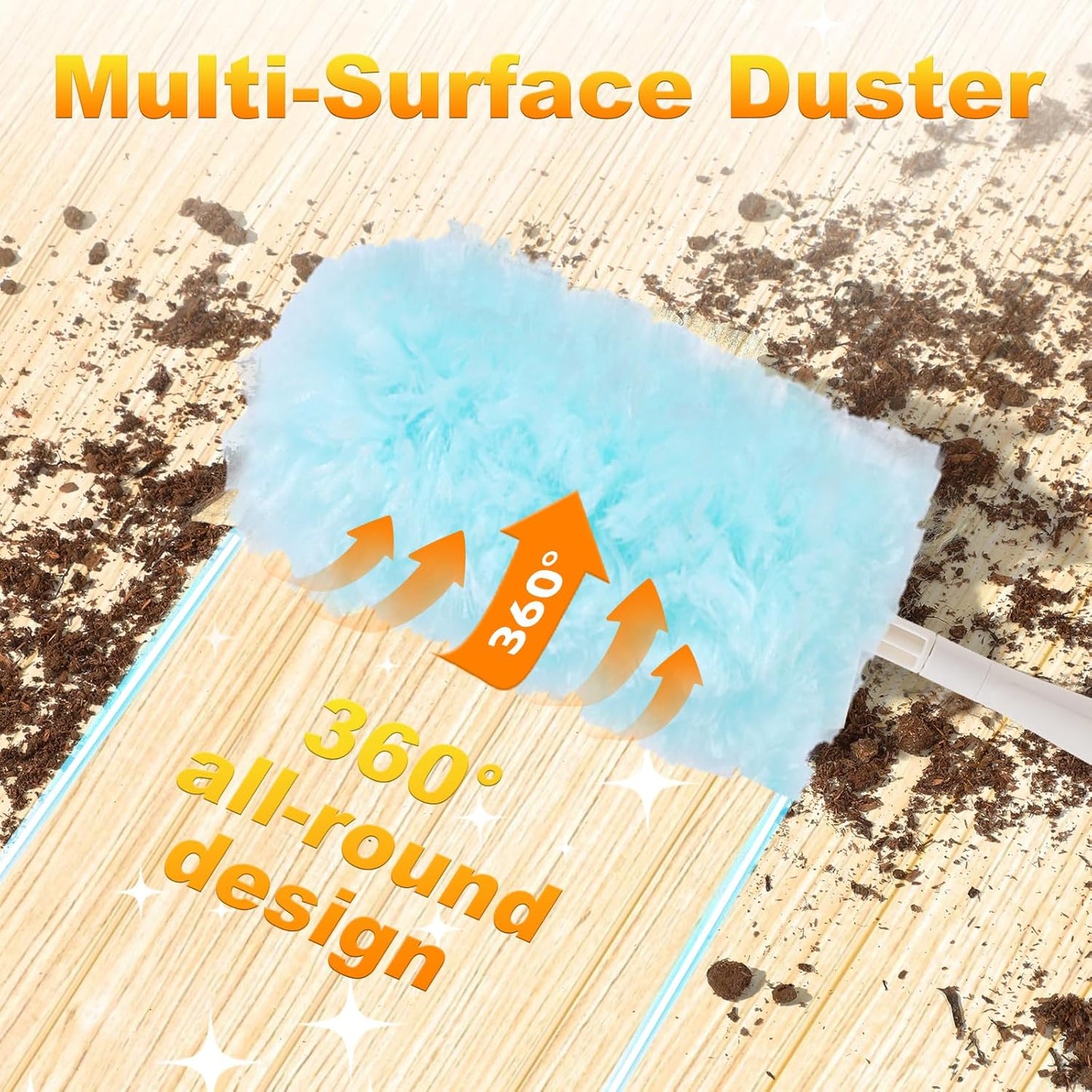 30PCS Disposable Dusters Refills Compatible with Swiffer,180 Degree Electrostatic Disposable Replacement Head for Home,Office,Ceiling Fans,Blinds and Furniture Dusting