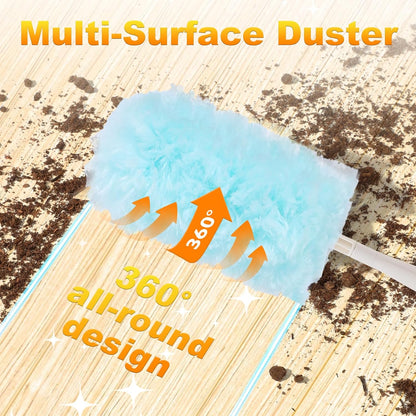 30PCS Disposable Dusters Refills Compatible with Swiffer,180 Degree Electrostatic Disposable Replacement Head for Home,Office,Ceiling Fans,Blinds and Furniture Dusting