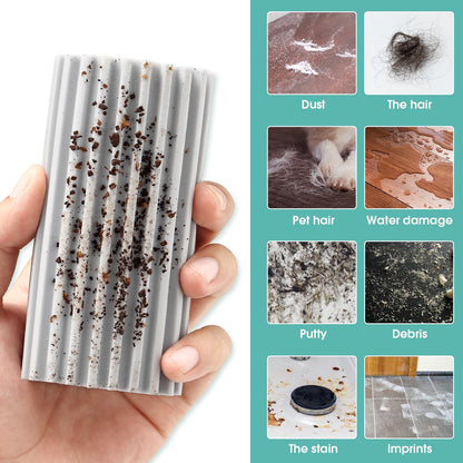 4 Pack Damp Dusting Sponge Duster, Grey Dust Cleaning Sponge, Reusable Household Cleaning Sponge Tool for Blinds, floorboards, Fan Blades, Vents, Glass, Railings, Mirrors