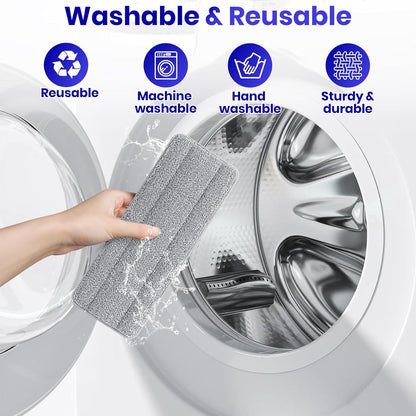 10Pcs Mop Replacement Pads,Compatible with Libman Rinse 'n Wring Mop Universal Mop Pads Mop Head Refills Washable Wet Mop,Compatible with Most 11-13” Size Mops