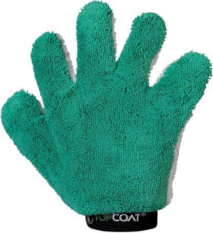 TopCoat LuvGluv Hand MycroMitt - Washable, Non-Scratch High-Pile Microfiber Hand Mitt for Dusting, Polishing, and Drying Cars, Bikes, and More - Premium Microfiber Dusting Glove