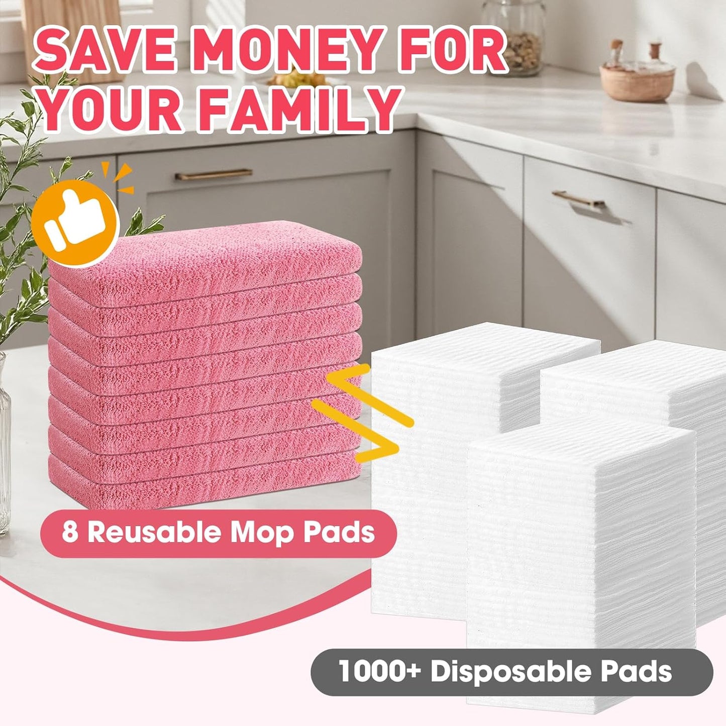 12Pcs Reusable Microfiber Mop Pads Compatible with Sweeper Mops,Dry Sweeping Cloths & Wet Mopping Pads Refills,Washable Mop Pads for Floor Cleaning