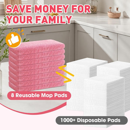 12Pcs Reusable Microfiber Mop Pads Compatible with Sweeper Mops,Dry Sweeping Cloths & Wet Mopping Pads Refills,Washable Mop Pads for Floor Cleaning