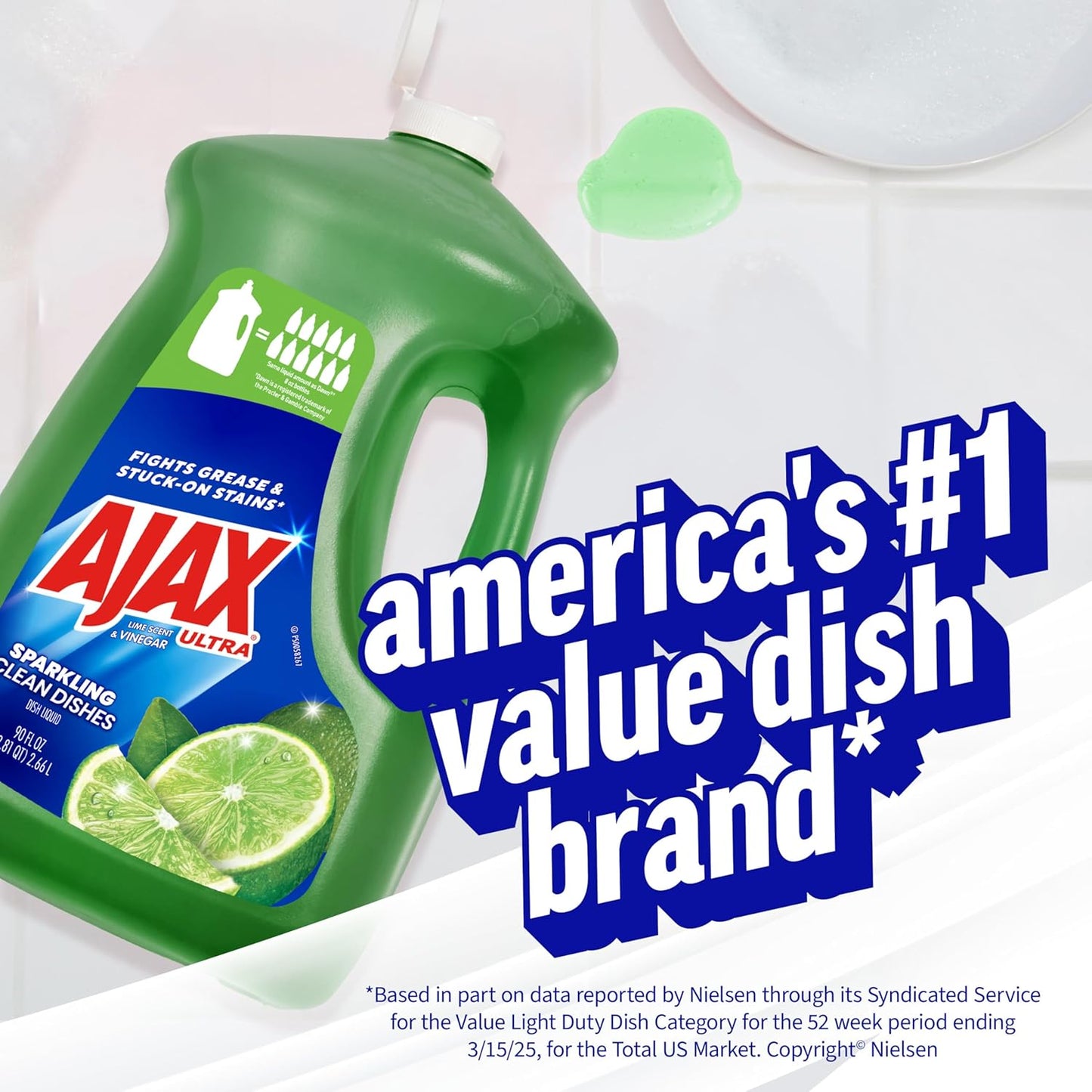 Ajax Ultra Liquid Dish Soap Orange Scent, Triple Action, 90 fl oz Bottle