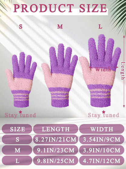 Patelai 3 Pairs Microfiber Plant Dusting Gloves Leaf Cleaning Gloves for Indoor Plants, Blinds, Furniture, House (Green Yellow,Blue,Pink,Medium)