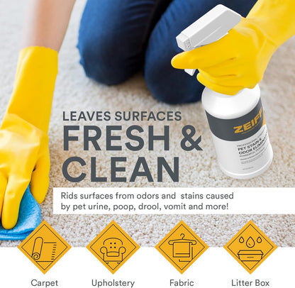 Zeiff Pro-Grade Multi-Purpose Probiotic Enzyme Cleaner - Powerful Cleaning & Odor Eliminating Formula For Professional & Home Surfaces - 32 Ounce - Fragrance Free