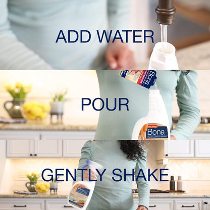 Bona Multi-Surface Floor Cleaner Spray - 32 fl oz - Lemon Mint Scent - Refillable - Residue-Free Floor Cleaning Solution for Stone, Tile, Laminate, and Vinyl Floors