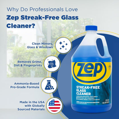 Zep, ZU1120128, Streak-Free Glass Cleaner, 128 ounce