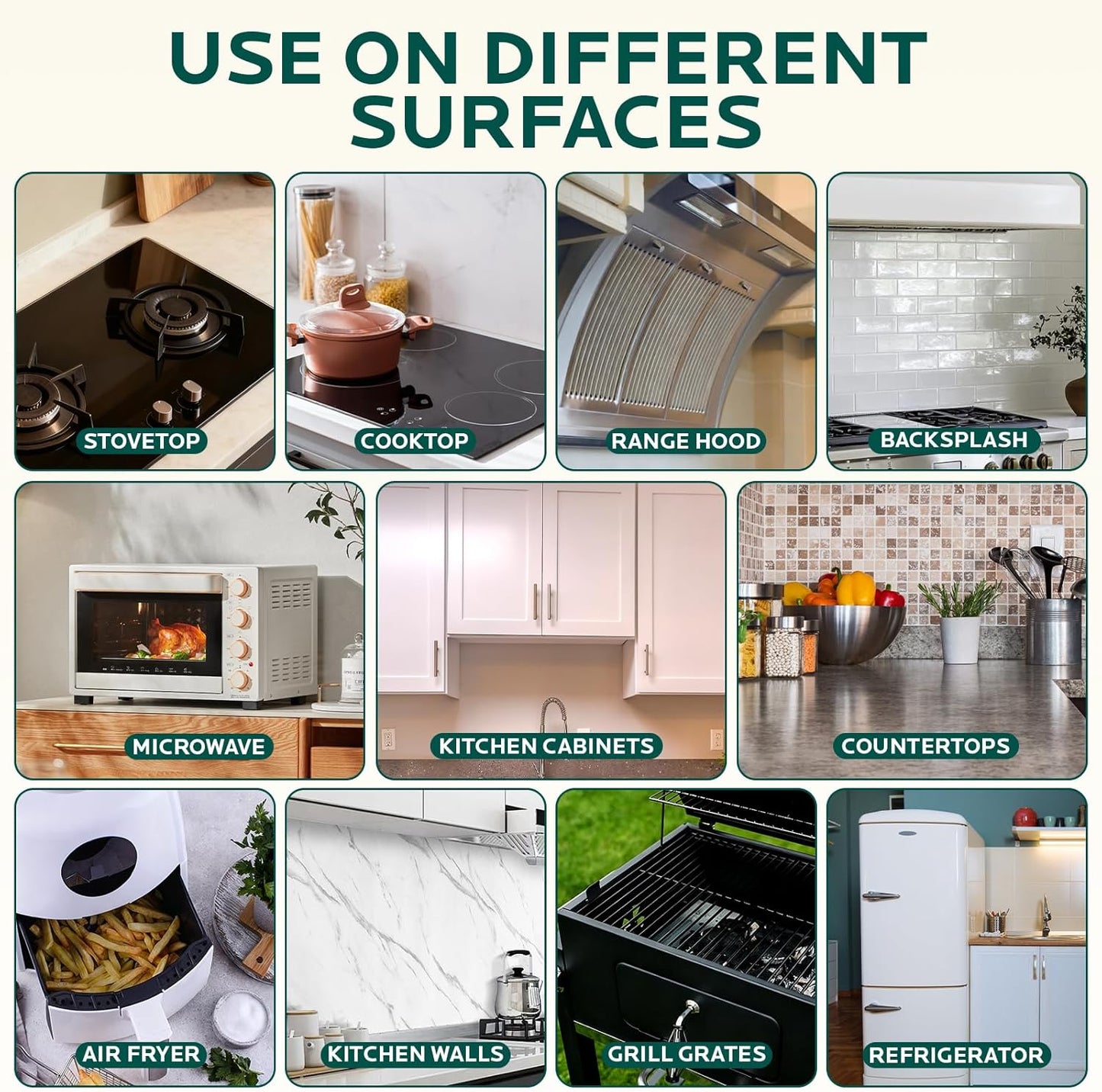 Clean Up Kitchen Oil Stains Spray: Foam Cleaner Spray Cuts Through Baked-On Grease on Ovens Stove Tops Grills - Heavy Duty Kitchen Degreaser & Cleaner for Multi-Surface Cookware & Countertop