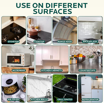 Clean Up Kitchen Oil Stains Spray: Foam Cleaner Spray Cuts Through Baked-On Grease on Ovens Stove Tops Grills - Heavy Duty Kitchen Degreaser & Cleaner for Multi-Surface Cookware & Countertop