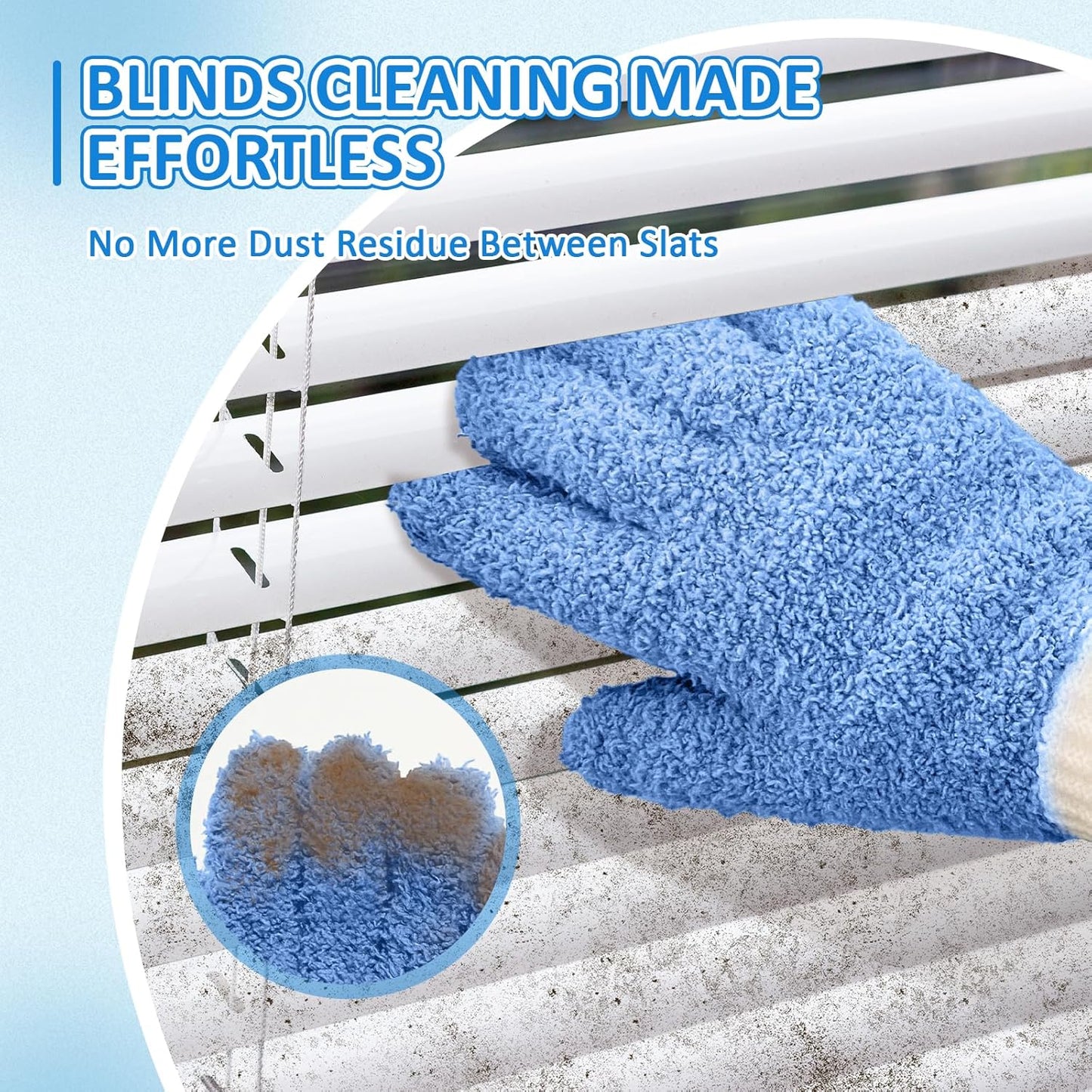 MIG4U Microfiber Dusting Gloves House Cleaning Glove for Blinds, Windows, Shutters, Furniture, and Car, Reusable Lint-Free Pink 1 Pair S/M