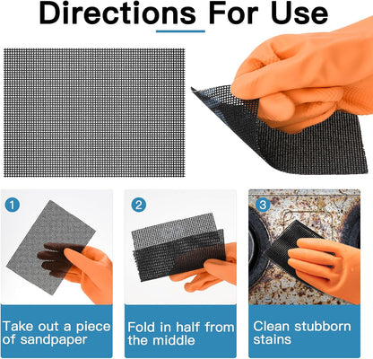 Cleaning Screen, 5.5x4 Inch Upgraded Toilet Cleaner Hard Water 15PCS Toilet Ring Remover Abrasive Grit Mesh Pads for Bowls Griddle Household Stain Calcium Deposits Carbon Rust Scrubber