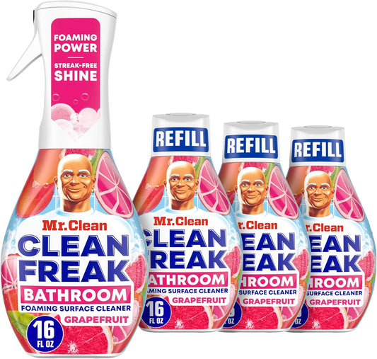 Mr. Clean Clean Freak Multi Surface Cleaning Spray, Deep Cleaning Mist Starter Kit and Refill Bundle, Unstopables Fresh Scent, 64 fl oz