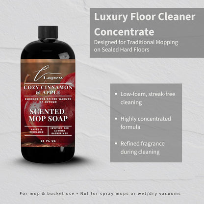 Lapew Santal Scented Mop Soap - Luxury Floor Cleaner Concentrate for Mopping Tile, Laminate, Vinyl & Hardwood | Streak-Free, Low-Foam | 36 oz - Colors B