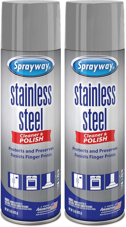 Sprayway Water-Based Stainless Steel Cleaner, 15 Fl Oz (Pack of 1)