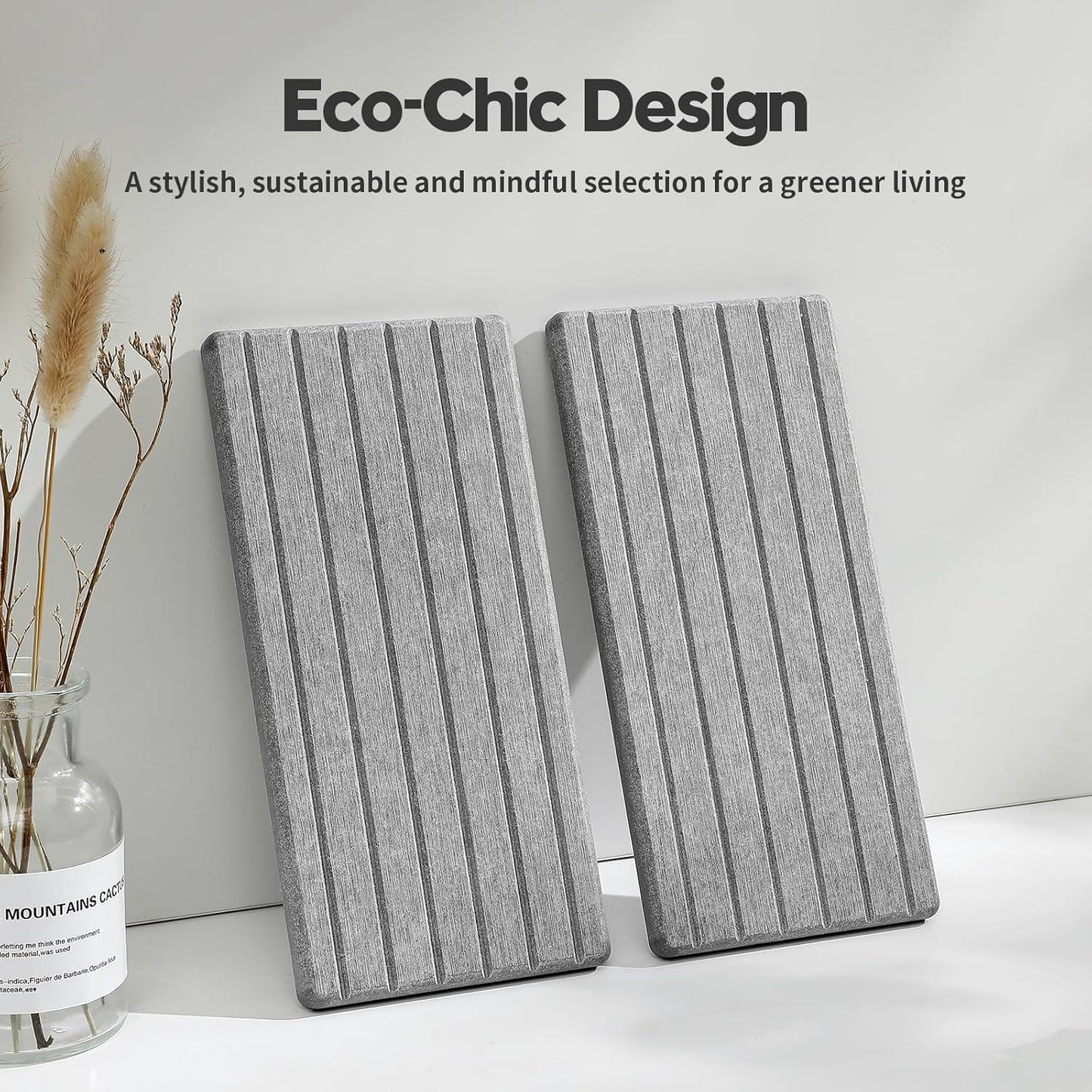2PCS Water Absorbing Stone Drying Tray Mat for Bathroom Sink & Kitchen Counter Faucet Organizer, Quick Dry Dish Rack Soap Dispenser Sponge Holder, Vanity Sink Caddy Bar Coaster, Ivory White 8“x 4”