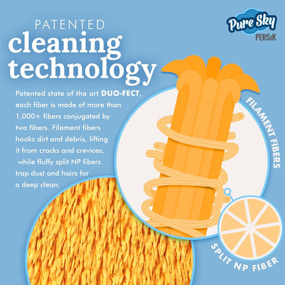 persik Pure-Sky Microfiber Glove Dusting Mitt - Ultra Microfiber Cleaning Cloth Glove - JUST ADD Water No Detergents Needed - Use for Cleaning Furniture, Home