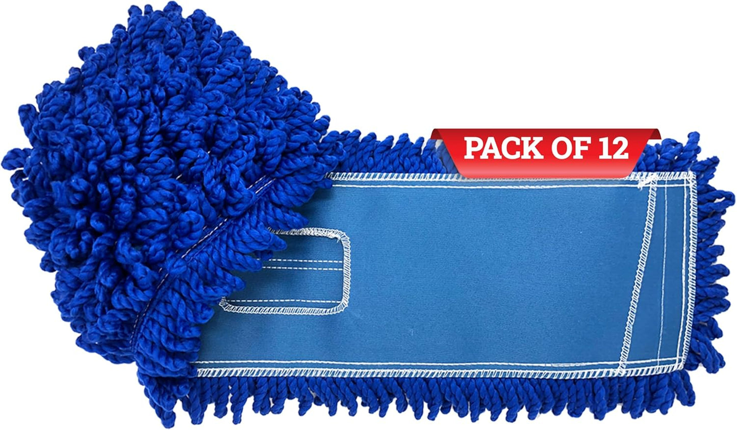 Kleen Handler 24 inch Microfiber Dust Mop | Medium Washable Commercial Mop Head Replacement, Pack of 3