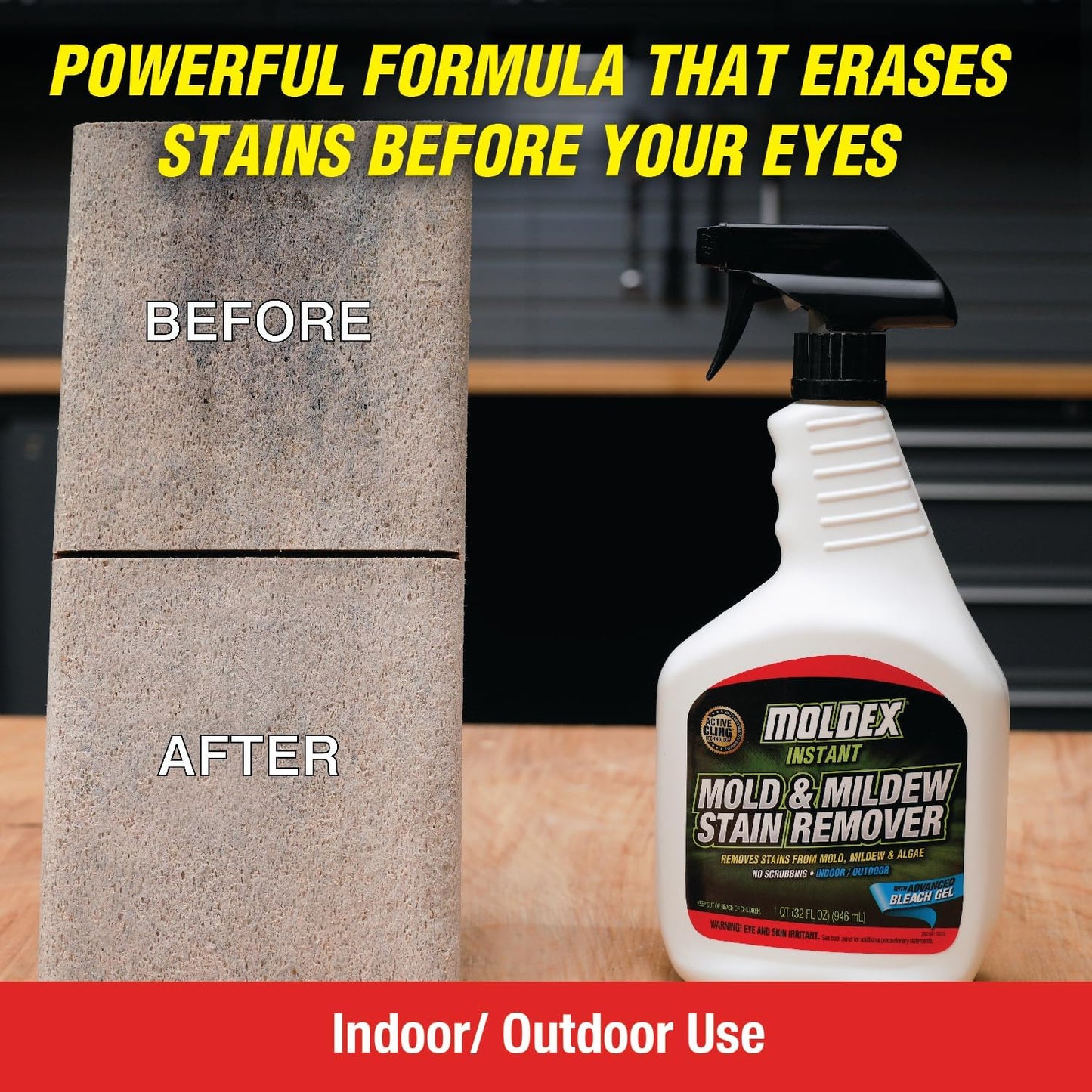 Moldex 7010 Mold & Mildew Instant Stain Remover Trigger Sprayer, 32 oz