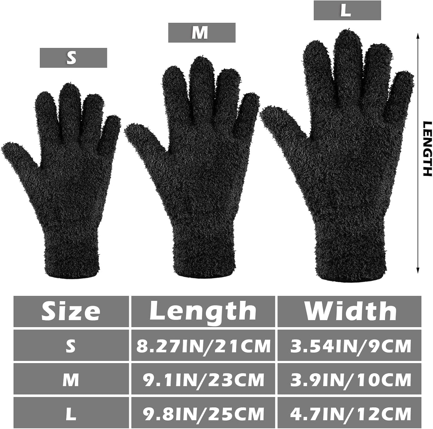 Patelai 3 Pairs Microfiber Plant Dusting Gloves Leaf Cleaning Gloves for Indoor Plants, Blinds, Furniture, House (Green Yellow,Blue,Pink,Medium)