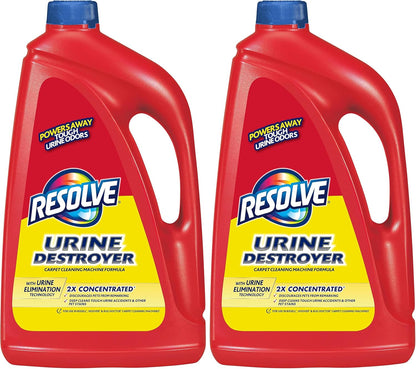 Resolve Urine Destroyer Steam Carpet Cleaner Solution – 2X Concentrated Formula Urine Eliminator for Pet Stains & Odors, Safe for Bissell, Hoover & Rug Doctor, 60 fl oz