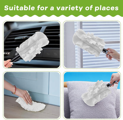 Zubebe 12 Pcs Duster Refill Reusable Fleece Duster Refills Feather Flat Dusters Multi Surface Washable Cleaning Pads Tools for Home, Blinds, Car, Pet, Furniture, Fans (Dark Color)