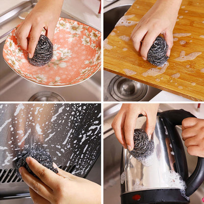 20 Pack Steel Wool Scrubbers, 2.36 Inch Stainless Steel Cleaning Pads, Heavy Duty Scouring Pads for Pots and Pans, Non-Scratch Kitchen Scrubber for Dishes, Grills, and Cookware