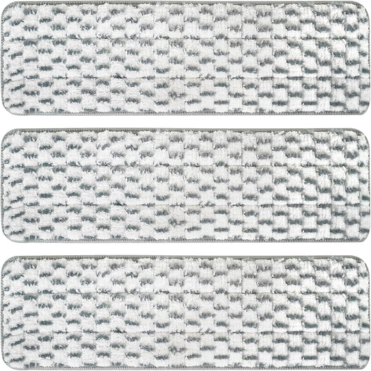 3 Pack Microfiber Reusable Mop Pads, Wet/Dry Floor Cleaning Refill Mop Pads, Spray Mop Hard Wood Floor Mop Pads Refills, Machine Washable Power Mop Pads Replacement