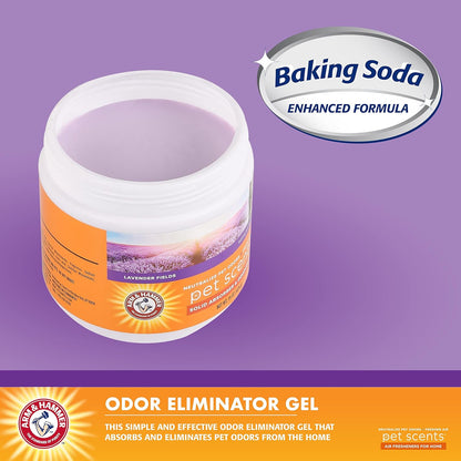 Arm & Hammer Pet Scents Gel Odor Eliminator, Baking Soda Deodorizer for Pet Rooms, Litter Box Areas, and Indoor Spaces, Long-Lasting Solid Gel Format, Fresh Breeze Scent, 15 Oz