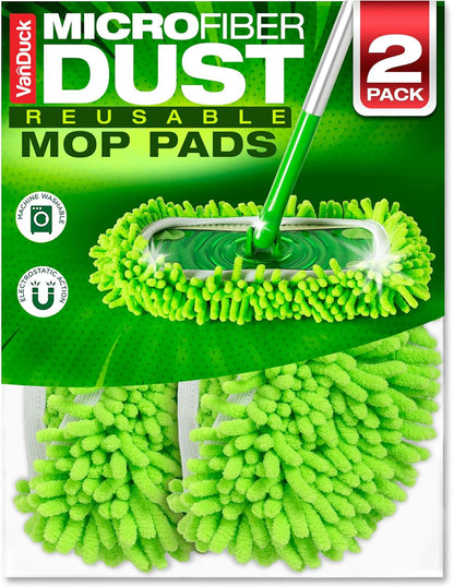 VanDuck Reusable 100% Cotton Mop Pads Compatible with Swiffer Sweeper (4-Pack), Terry Cloth Mop Covers Washable for Wet Mopping and Floor Cleaning (Handle is Not Included)