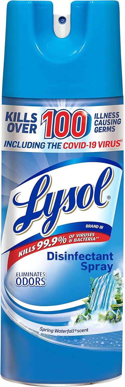 Lysol Disinfectant Spray, Household Essential Cleaning Supplies, Multi-Purpose Room Spray, Antibacterial Sanitizer Spray, Upholstery Deodorizer, Home and Bathroom, Crisp Linen,19 Fl Oz (Pack of 12)