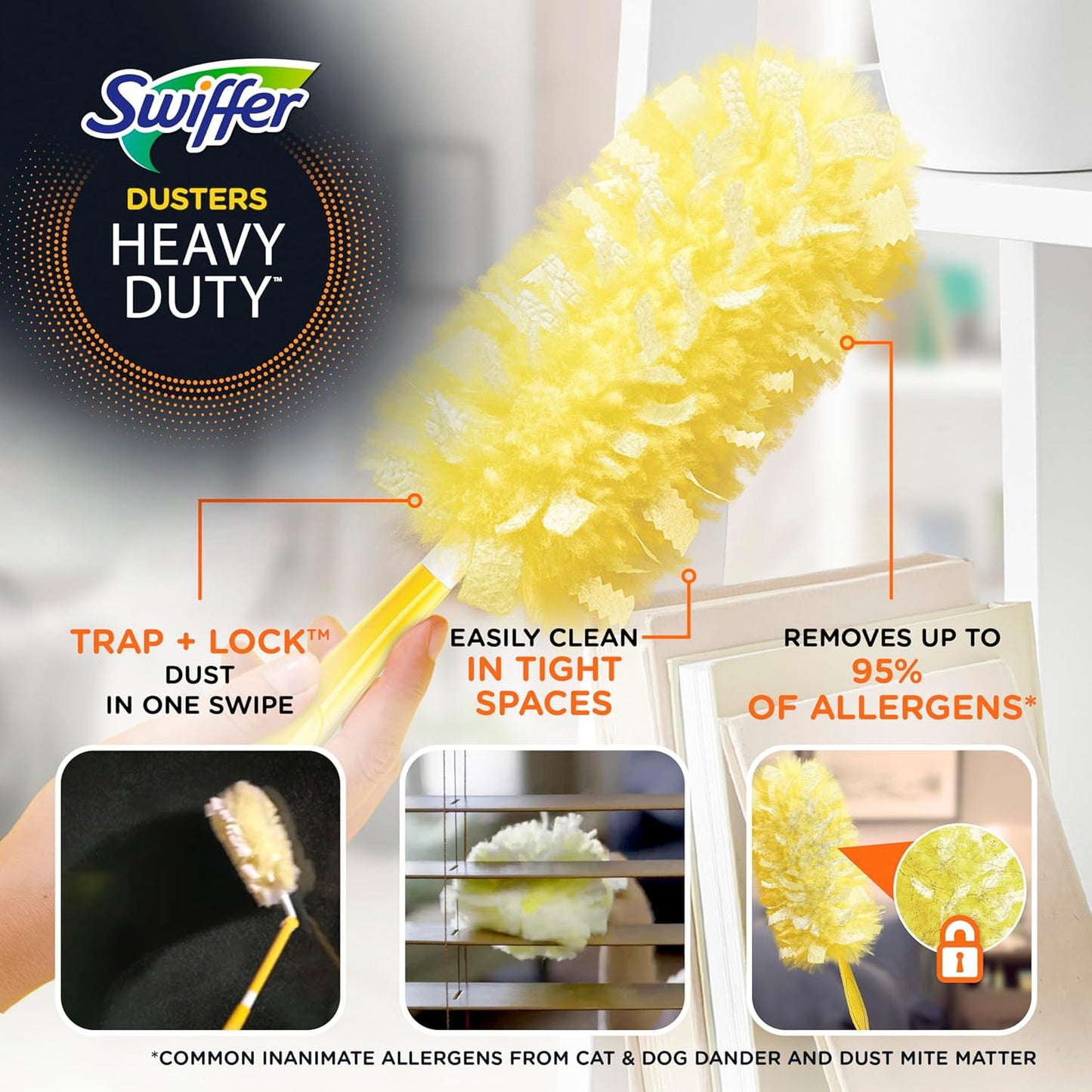 Swiffer Dusters Heavy Duty Multi-Surface Duster Refills for Cleaning, Unscented, 11 Count