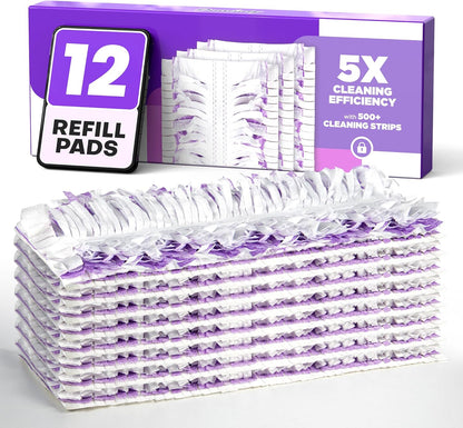 5X Cleaning Power Mop Refills for Swiffer Power Mop, 500+ Strips Multi-Surface PowerMop Refill Pads, 30 Count Disposable Powermop Wood Mops, Replacement Mopping Pad for Floor Cleaning